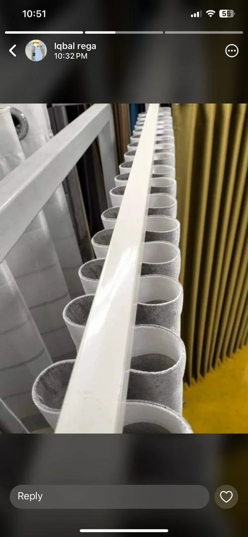 Grey pleated curtain heading